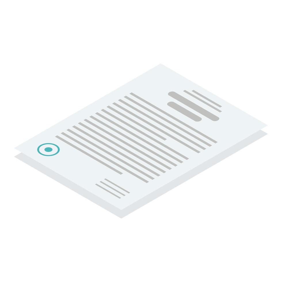 Company paper document icon, isometric style vector