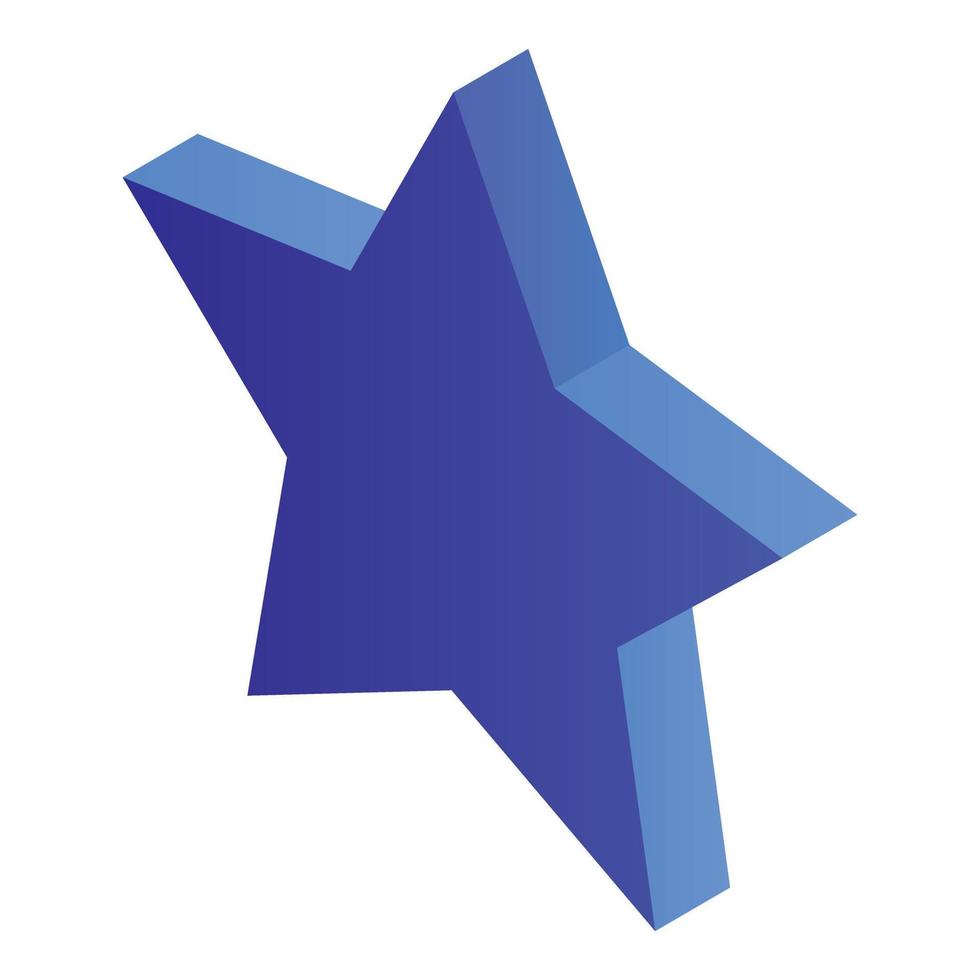 icono de estrella azul, estilo isométrico vector