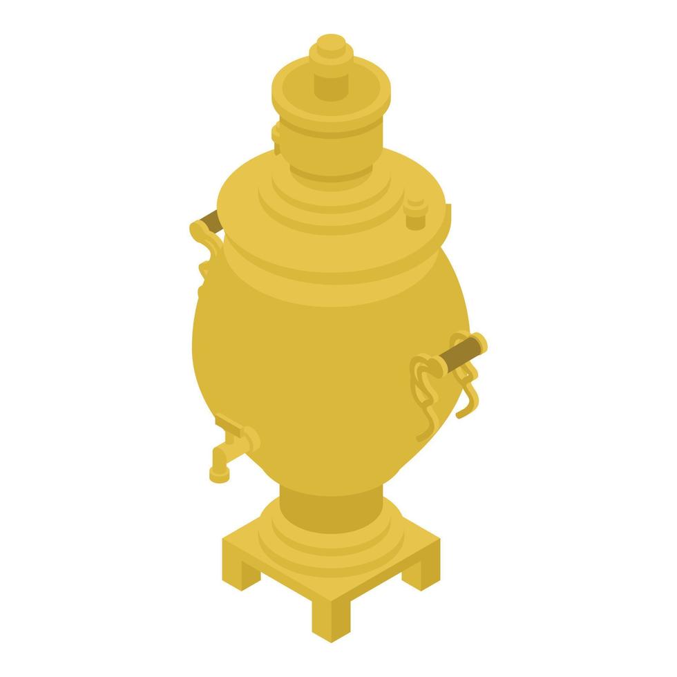 Traditional samovar icon, isometric style vector