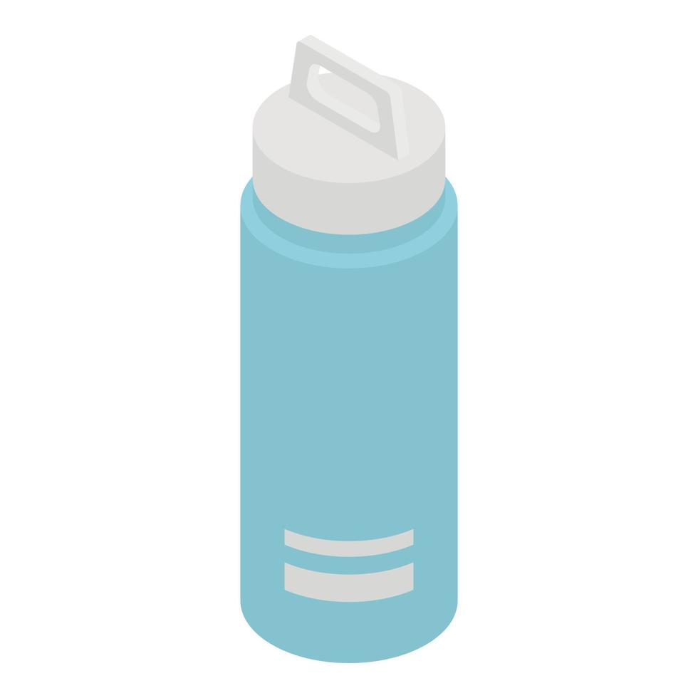 Turquoise sports bottle icon, isometric style vector