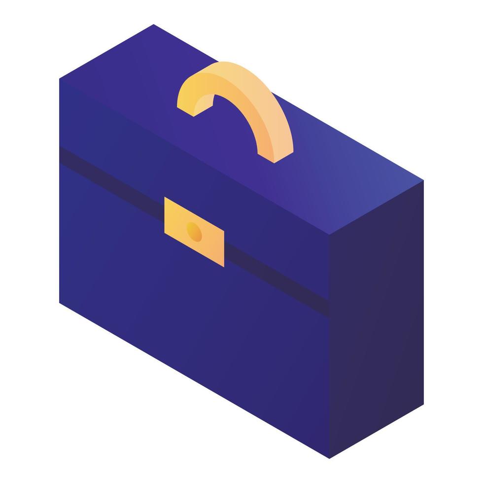 Leather case icon, isometric style vector