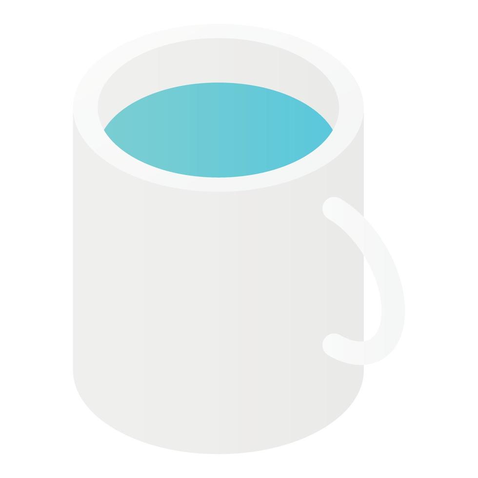Mug with blue liquid icon, isometric style vector
