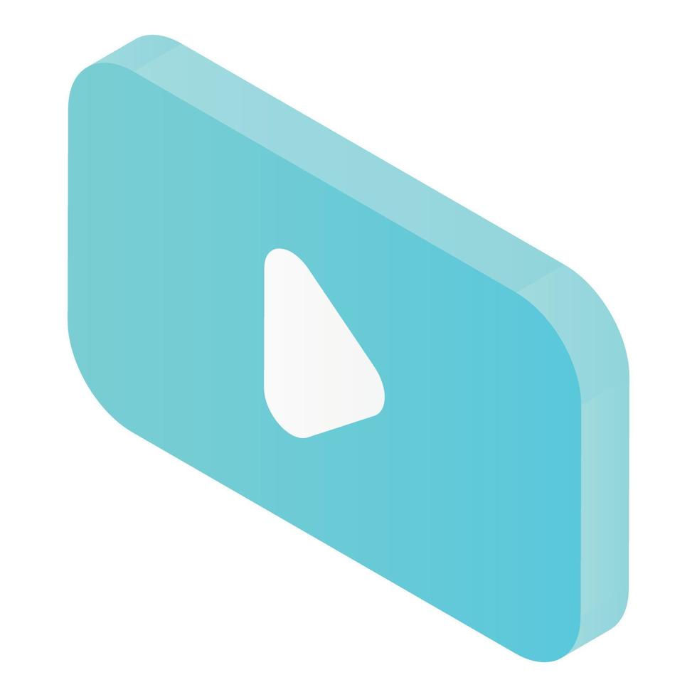 Blue video symbol icon, isometric style vector