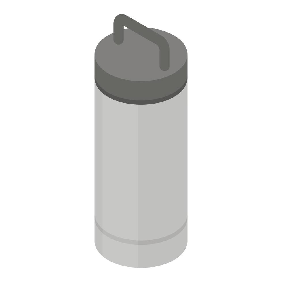 Big gray thermos icon, isometric style vector