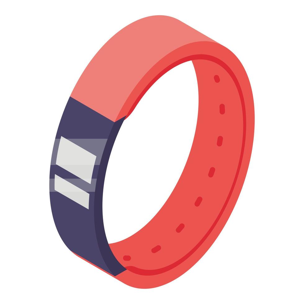 Rubber smart bracelet icon, isometric style vector