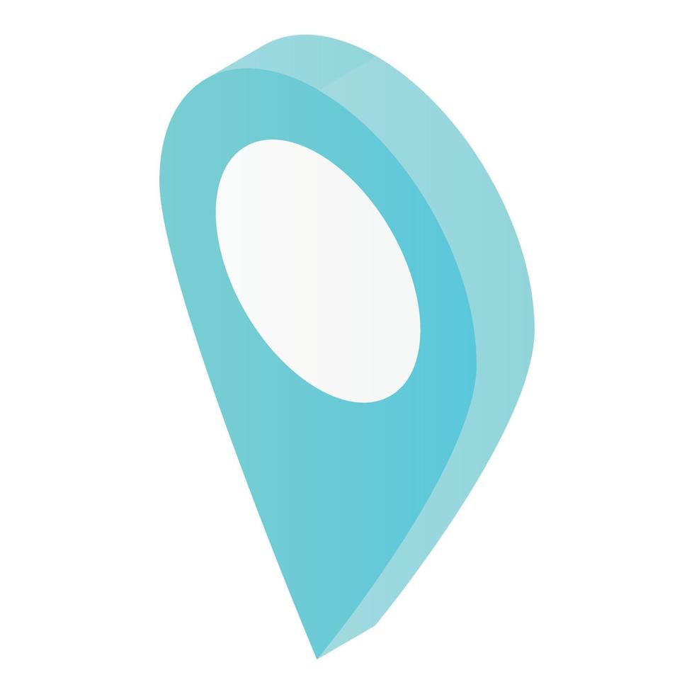 Blue geotag icon, isometric style vector