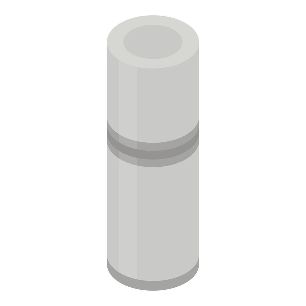 Metal thermos icon, isometric style vector