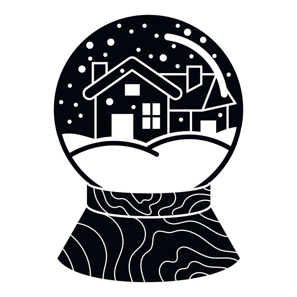 Snow globe house icon, simple style vector