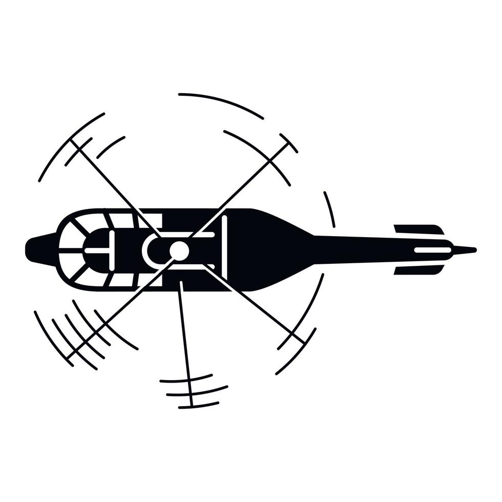 icono de helicóptero de vista superior, estilo simple vector
