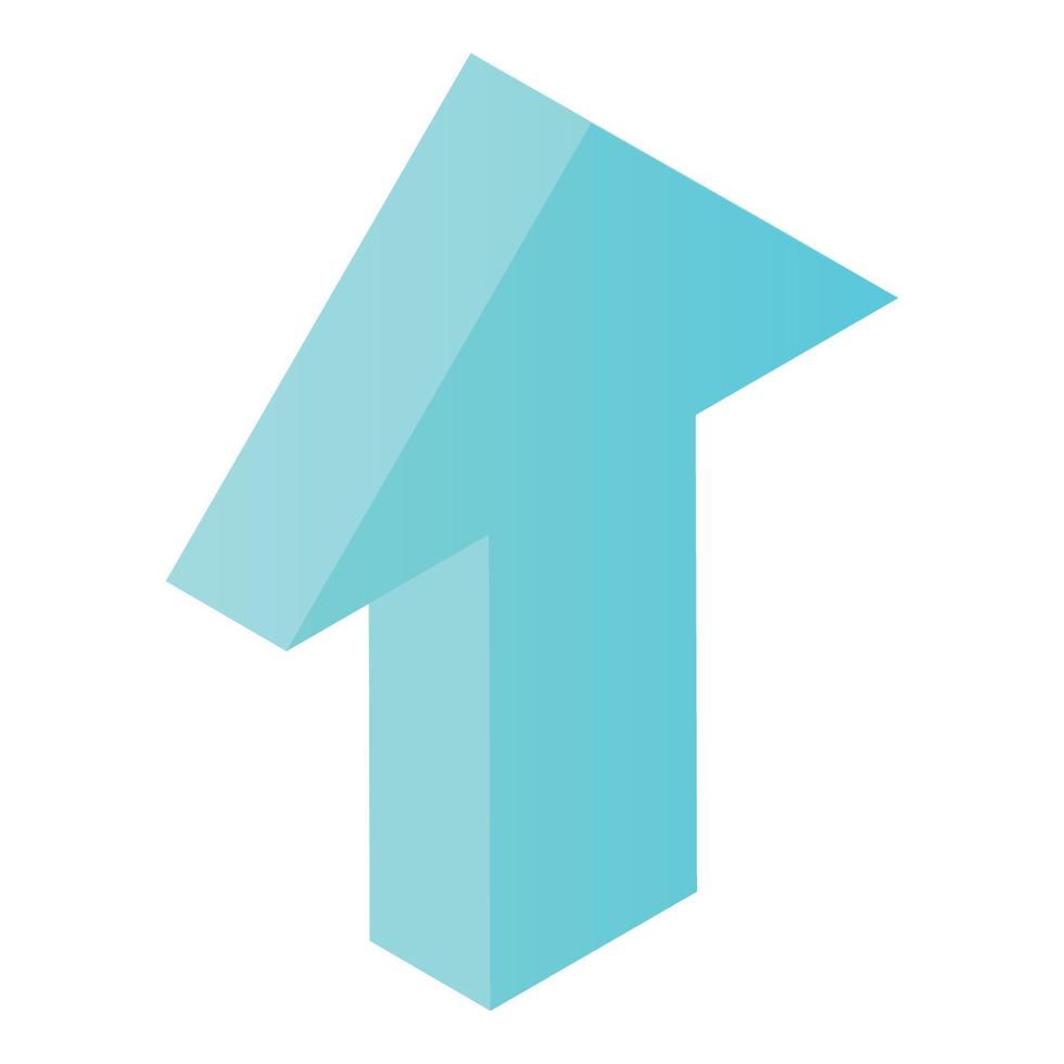 Up arrow icon, isometric style vector