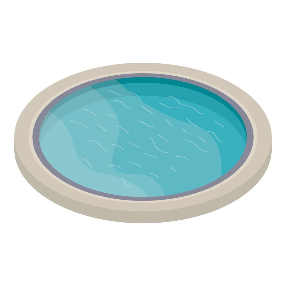 icono de piscina redonda, estilo isométrico vector