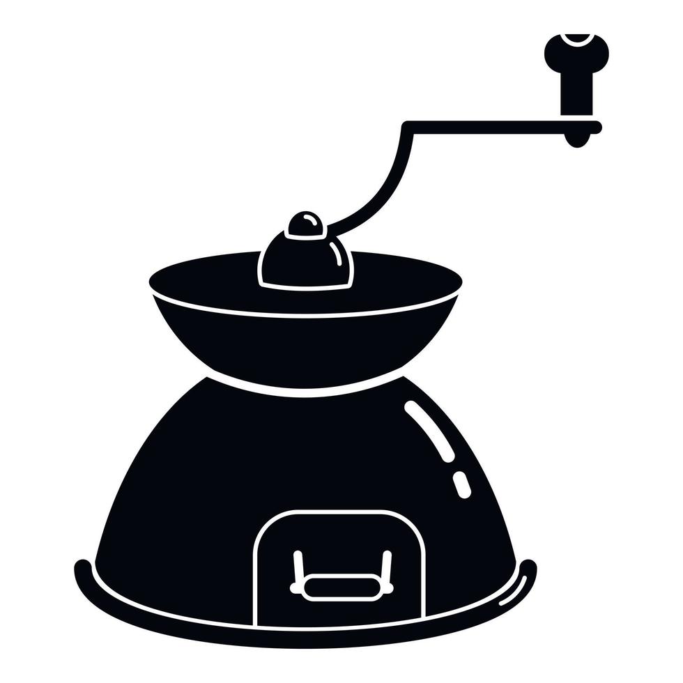 Hand coffee grinder icon, simple style vector
