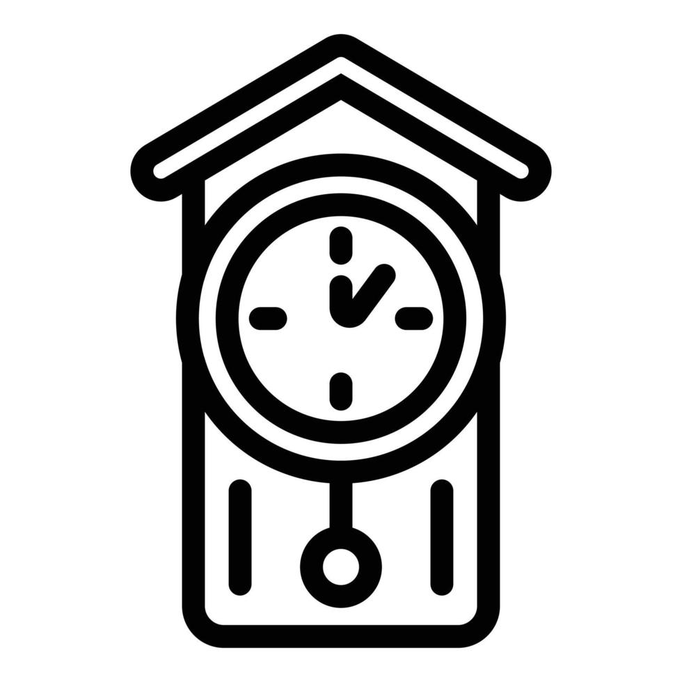 Alarm pendulum clock icon, outline style vector