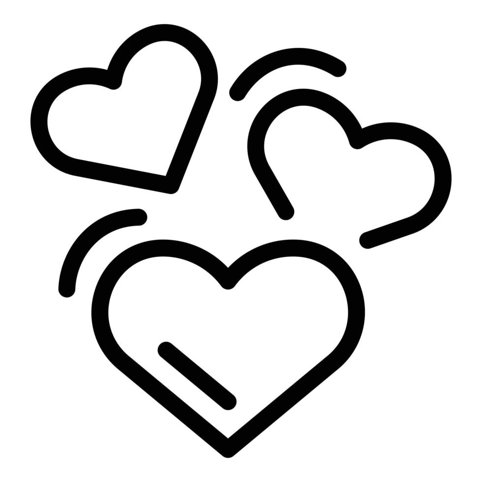 Affection hearts icon, outline style vector