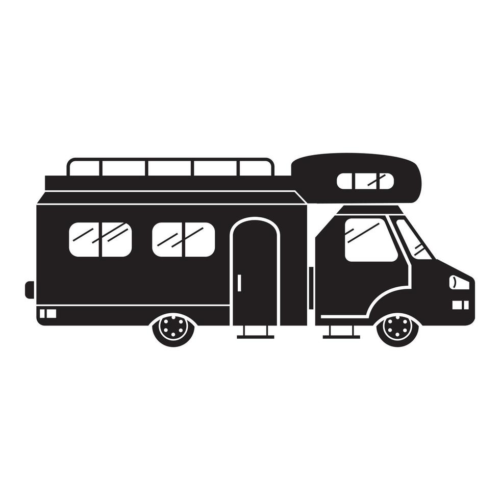 Resort motorhome icon, simple style vector