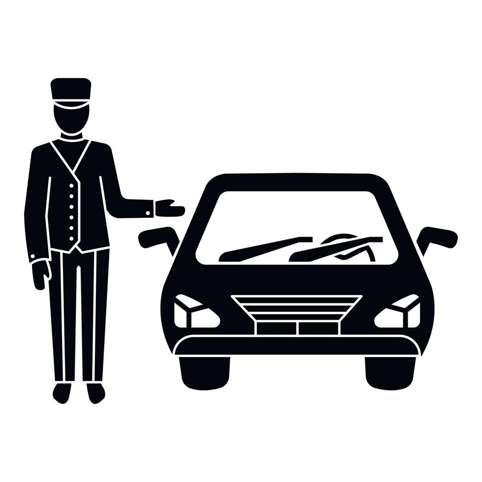Hotel car valet icon, simple style vector