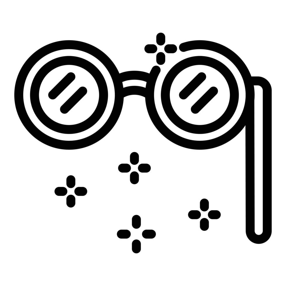 icono de anteojos de teatro, estilo de esquema vector