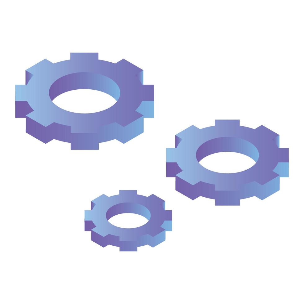 Gear stack icon, isometric style vector