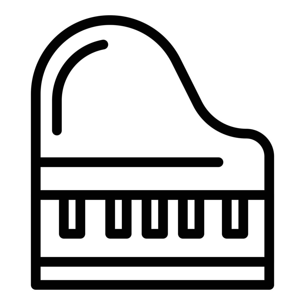 icono de piano de cola, estilo de contorno vector