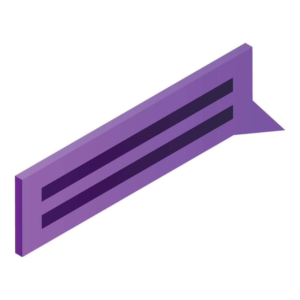 Violet chat icon, isometric style vector