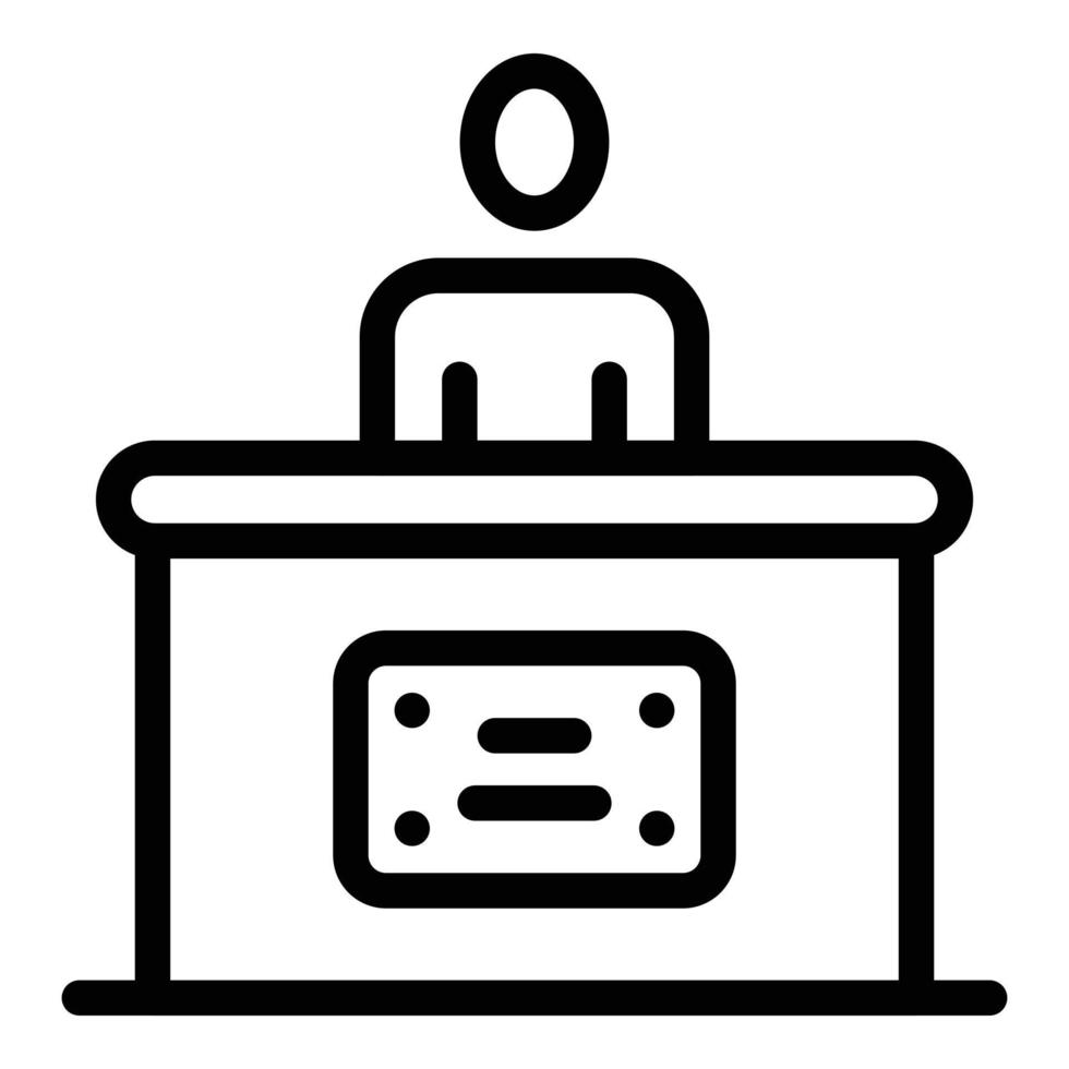 Theater reception icon, outline style vector