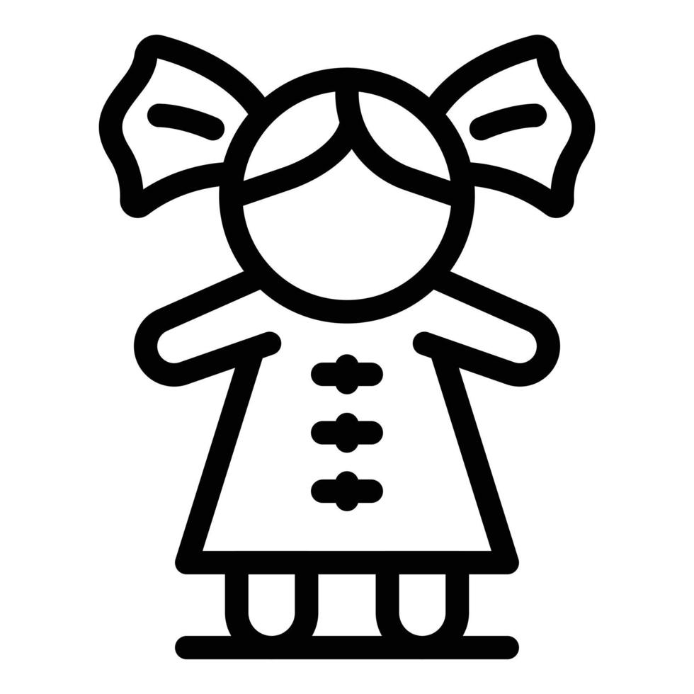 icono de muñeca de juego, estilo de esquema vector