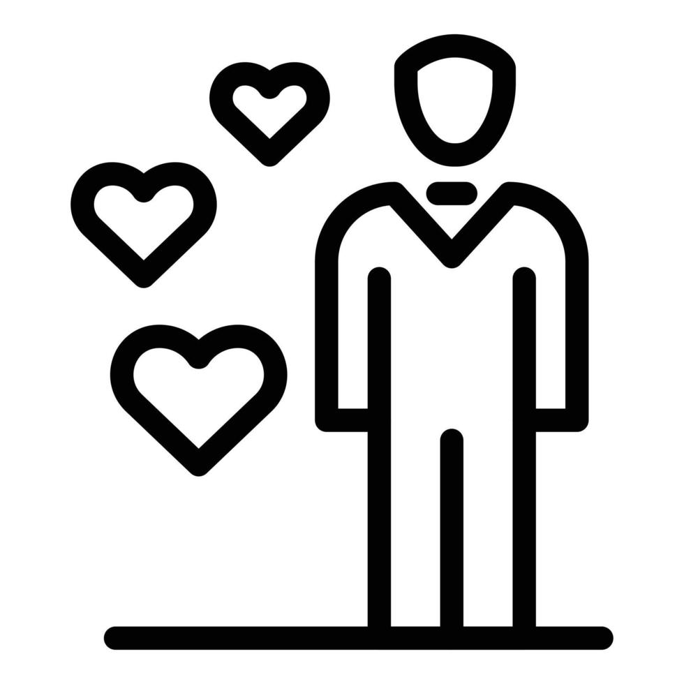 Cute elegant husband icon, outline style vector