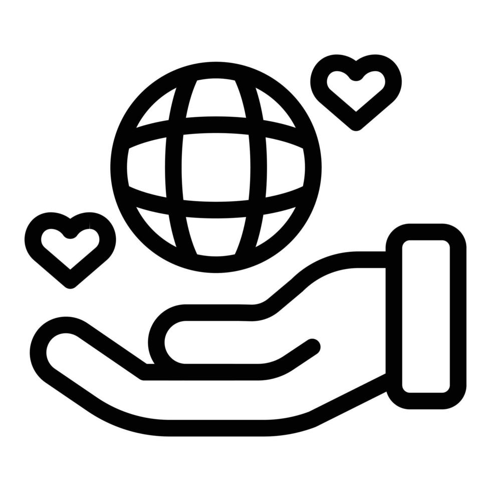 Keep global affection icon, outline style vector