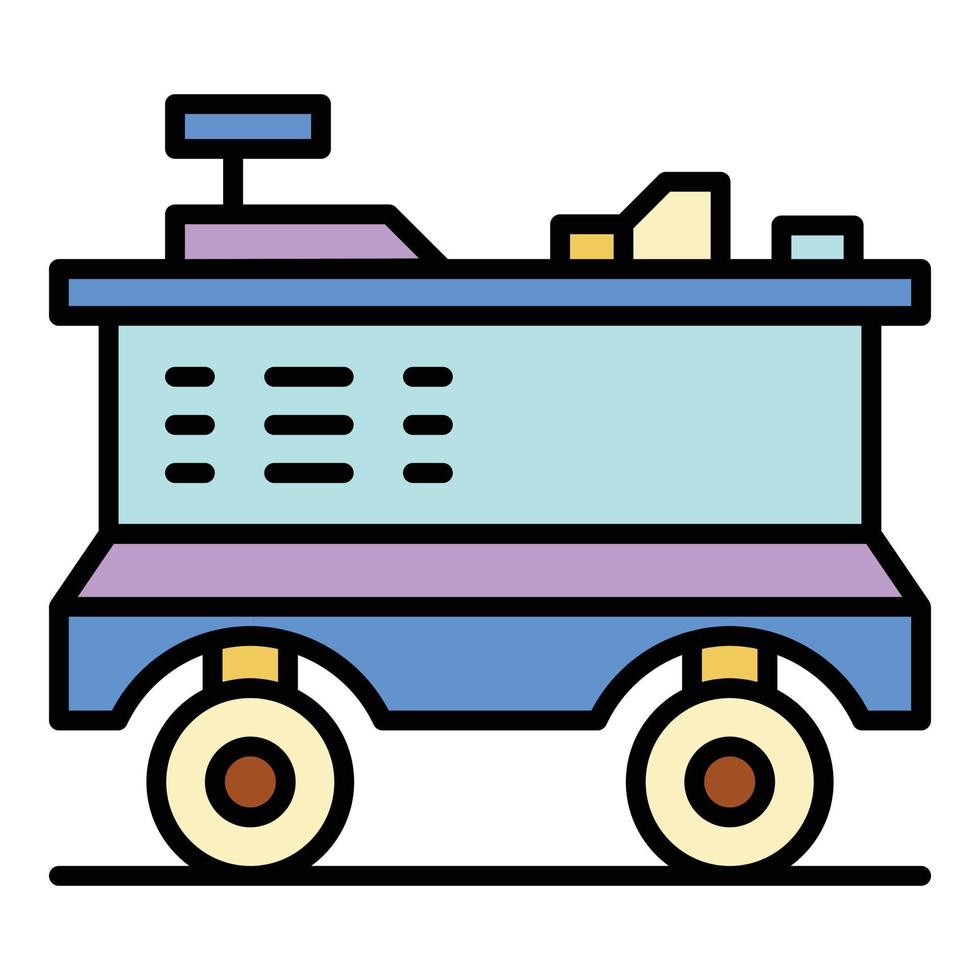 Shop cart icon color outline vector