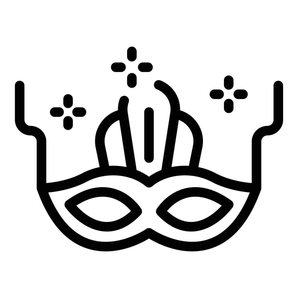 icono de máscara de teatro, estilo de contorno vector