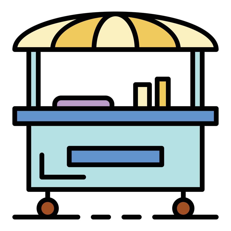 Street food cart icon color outline vector