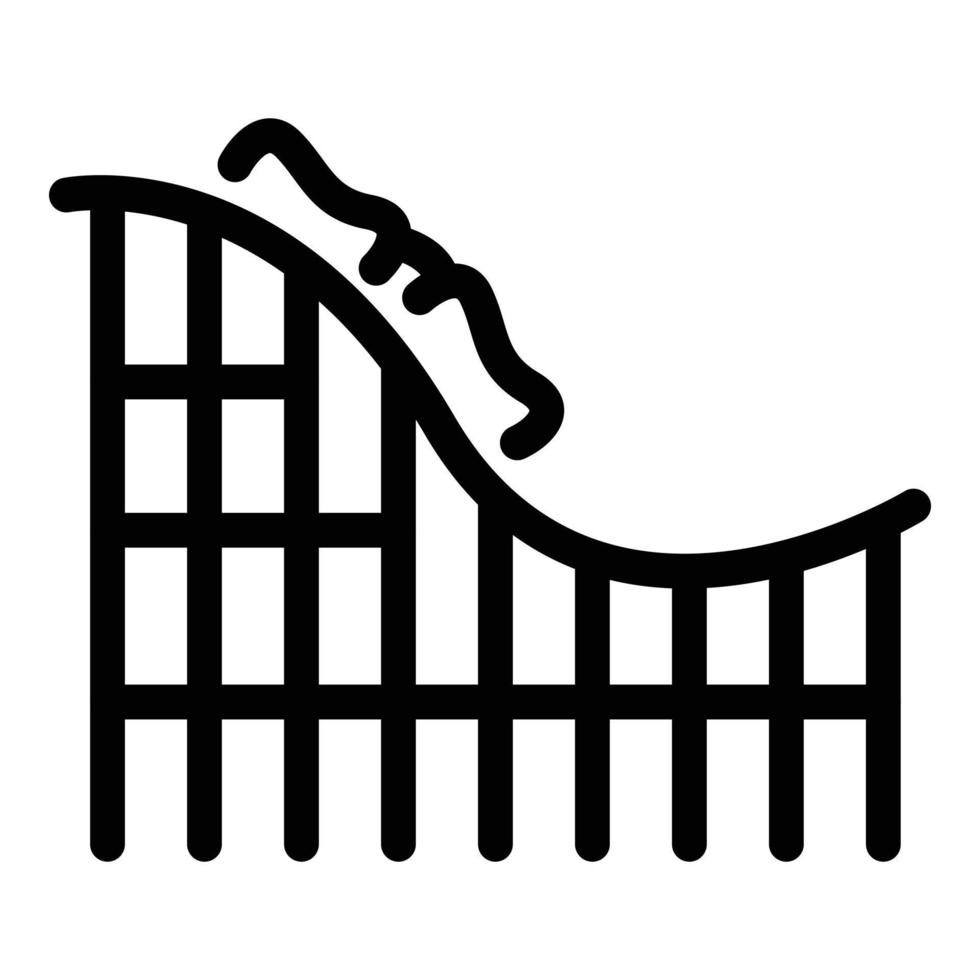 Ride roller coaster icon, outline style vector