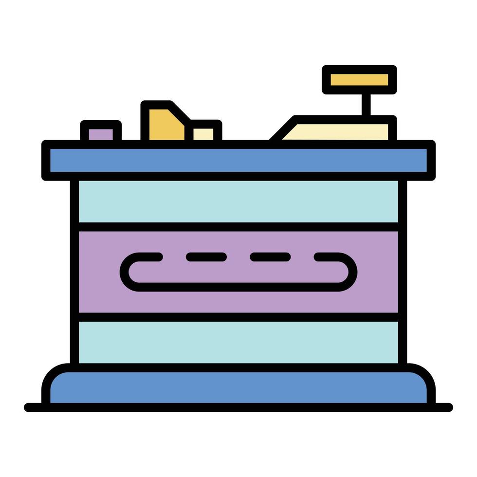 Cashier stand place icon color outline vector
