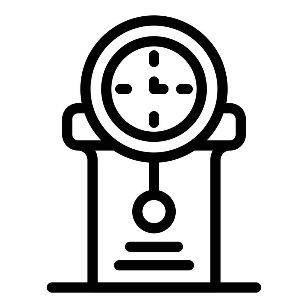 House pendulum clock icon, outline style vector