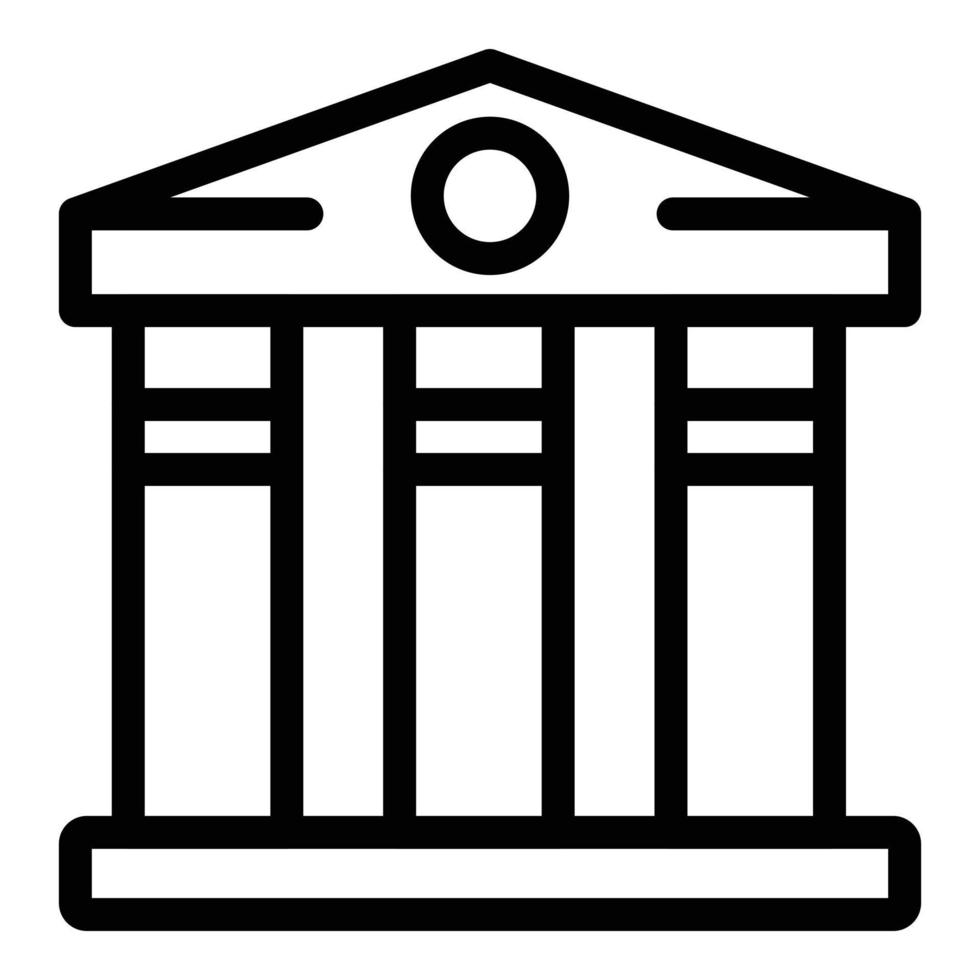 Library building icon, outline style vector