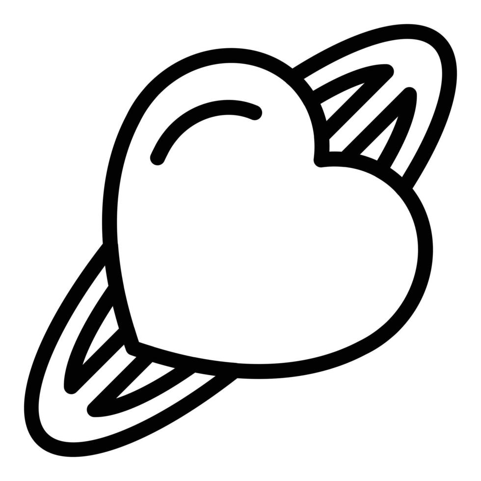 Heart barrette icon, outline style vector