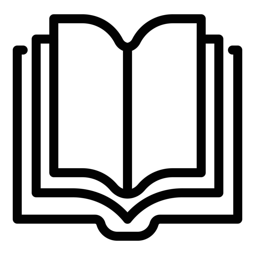 Multi page book icon, outline style vector