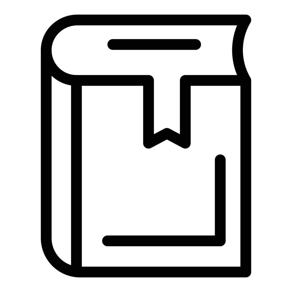 Bookmarked diary icon, outline style vector