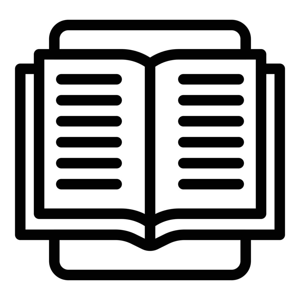 icono de tableta y libro, estilo de esquema vector