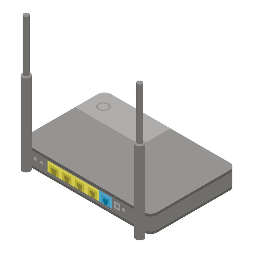 Broadbrand router icon, isometric style vector