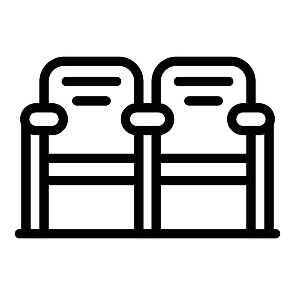 Theatre chairs icon, outline style vector