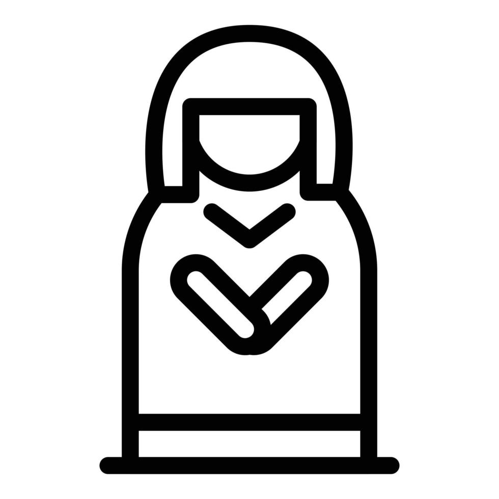 Baby doll icon, outline style vector