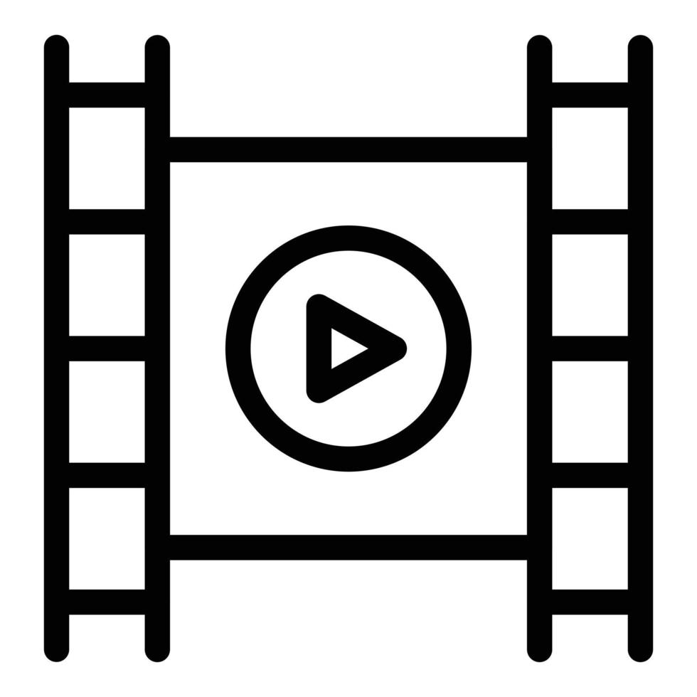 Video film icon, outline style vector