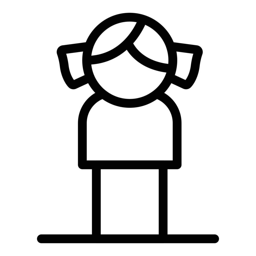 Wood girl icon, outline style vector