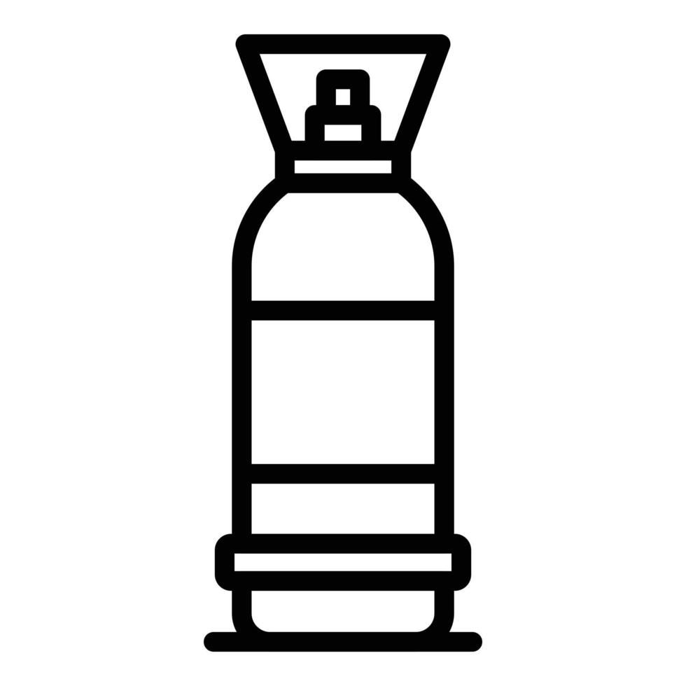 Vertical gas cylinder icon, outline style vector