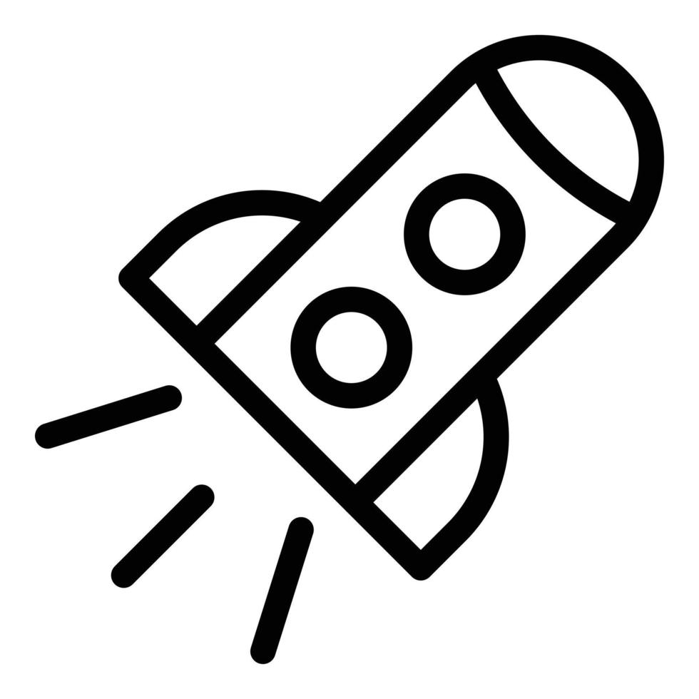Rocket icon, outline style vector