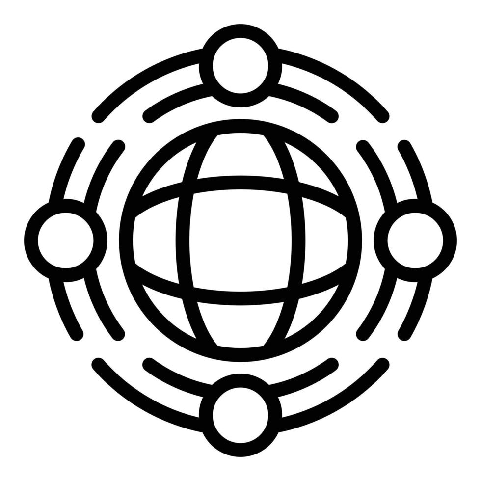 Global family unity icon, outline style vector