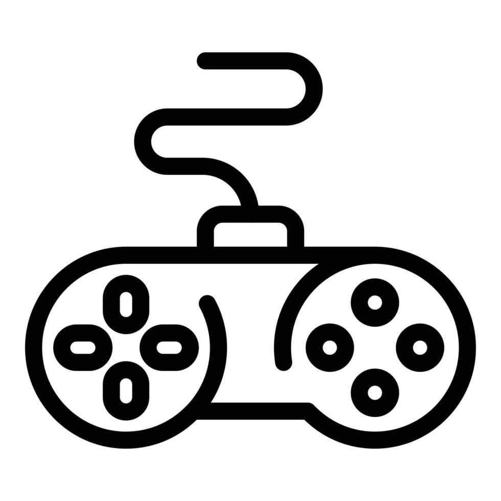 Video game joystick icon, outline style vector