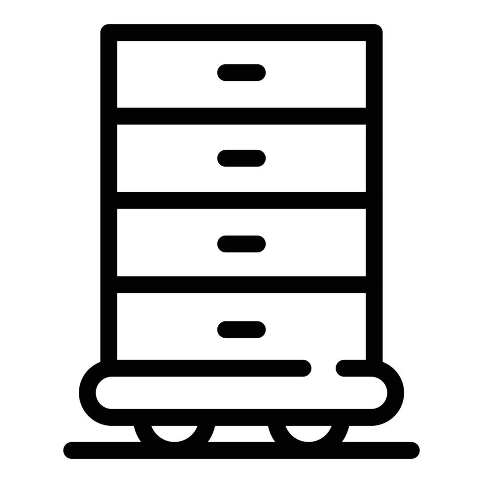 Kid room drawer icon, outline style vector