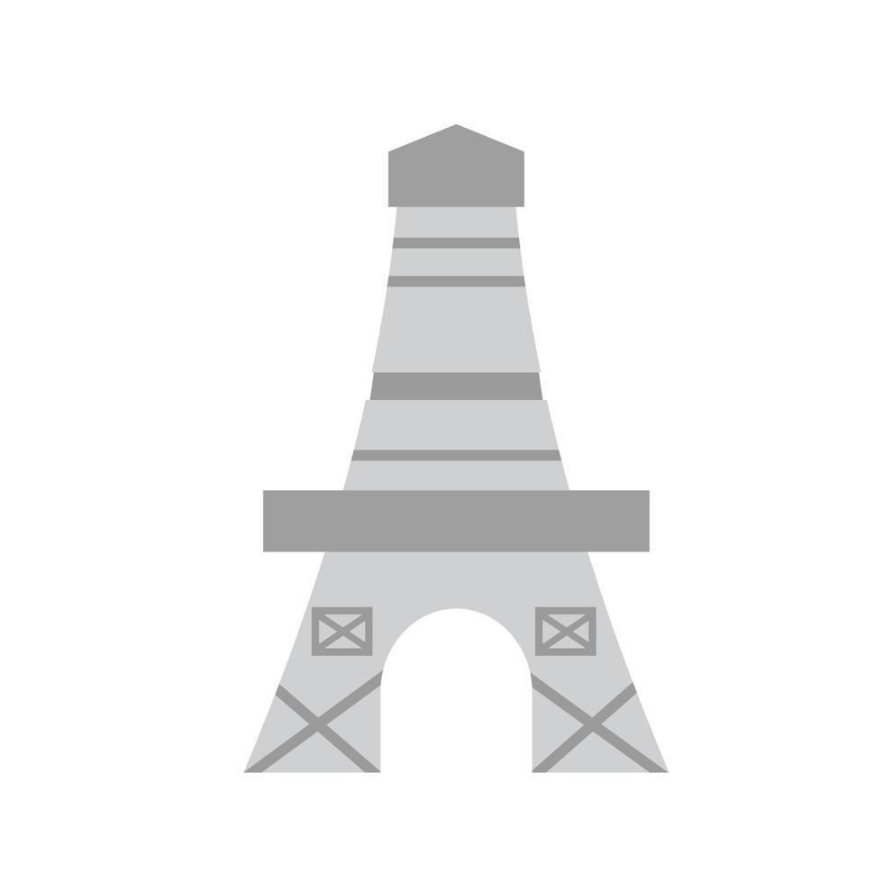 icono plano de escala de grises de la torre eifel vector
